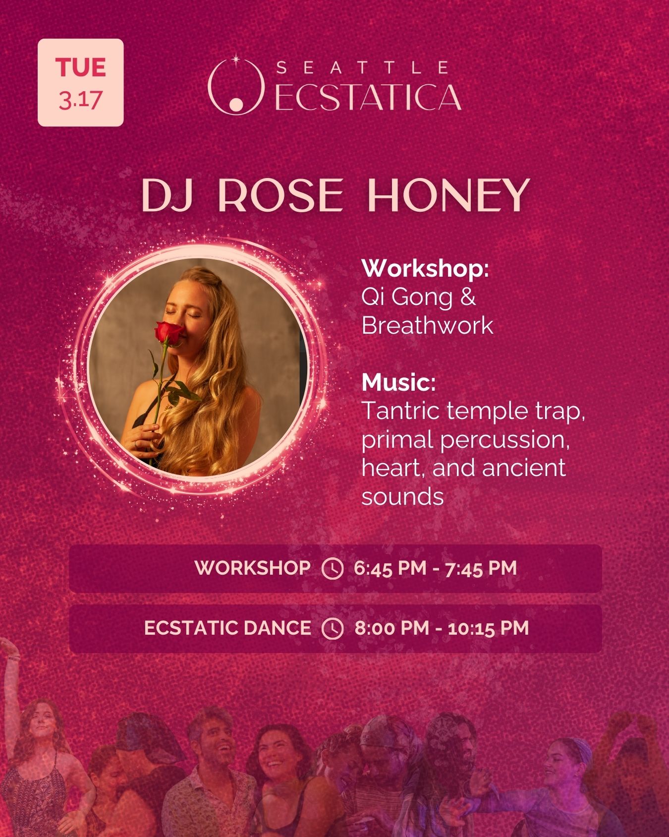 Ecstatic Dance Evening ✦ DJ Rose Honey ➤ Workshop: Qi Gong & Breathwork