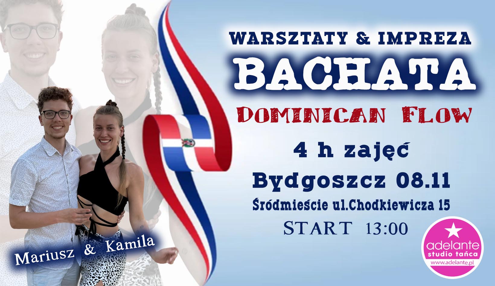 Bachata Domincan Flow z Mariuszem&Kamilą w Bydgoszczy 08.11.2025r.