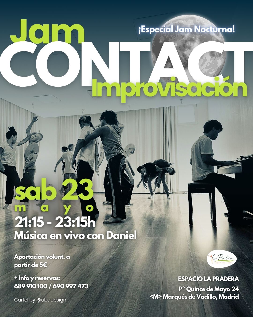 Jam Contact Improvisación con Música en vivo. ¡Especial Nocturno!