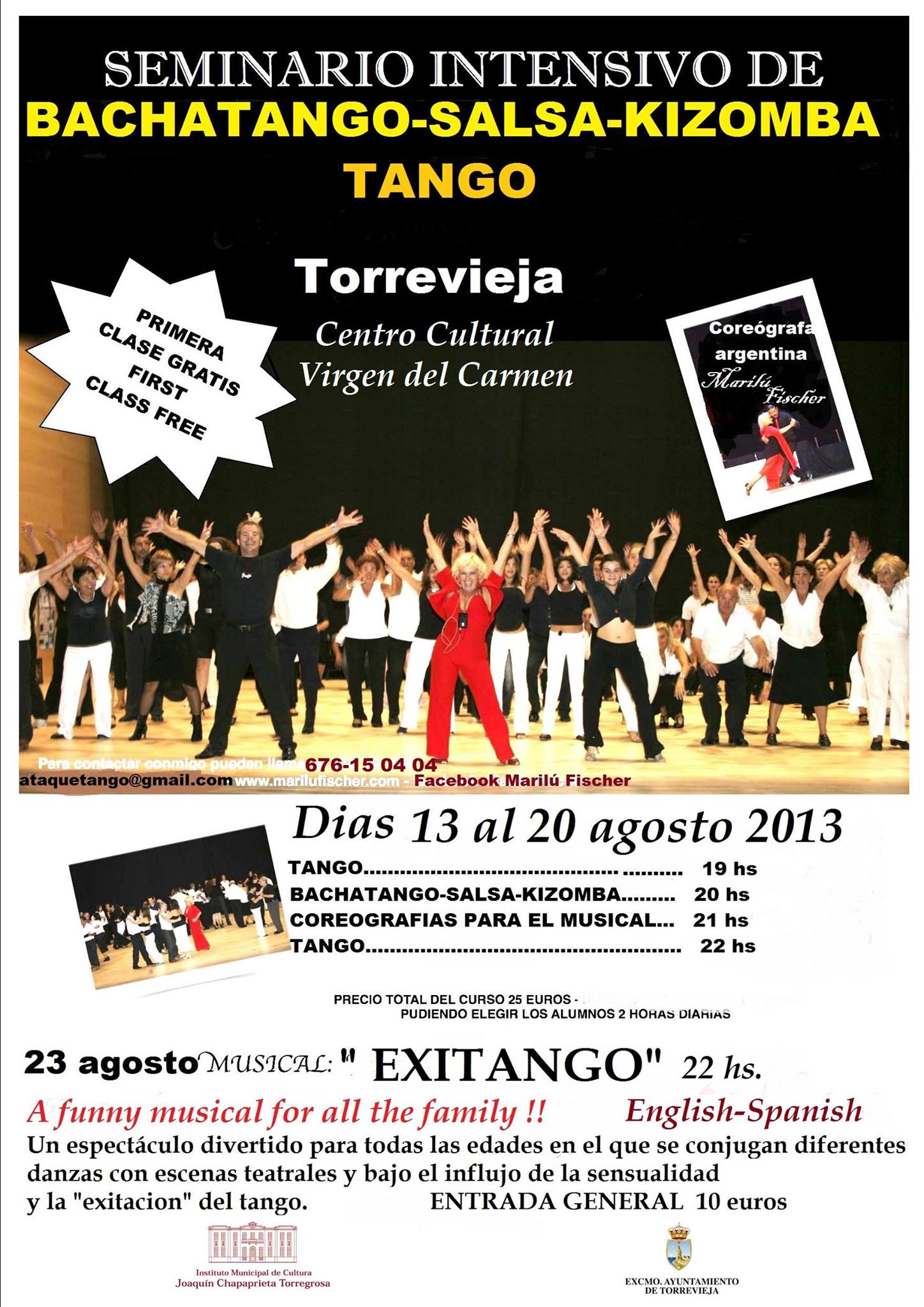 TALLER INTENSIVO TANGO,BACHATANGO,SALSA Y KIZOMBA PRIMER DIA