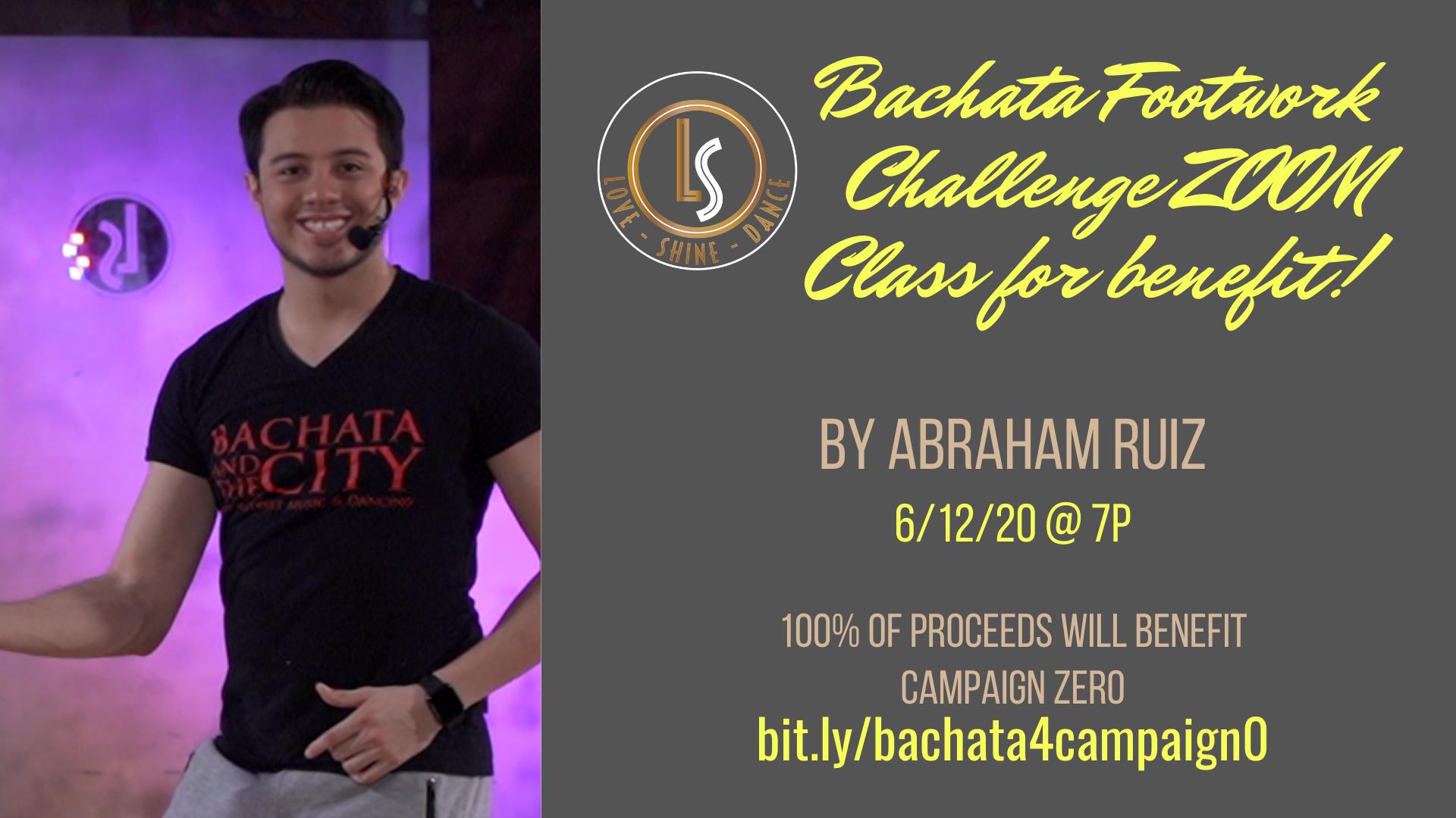 Bachata Footwork Challenge Zoom class for benefit