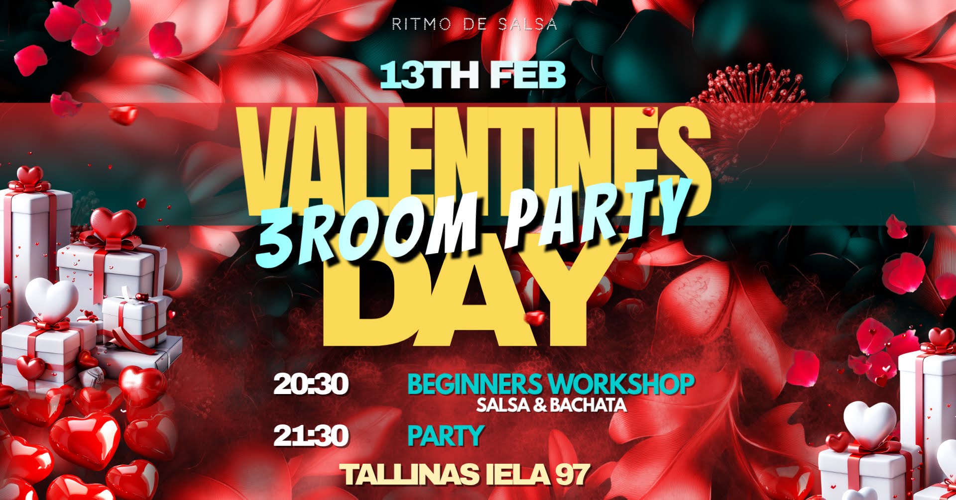 Valentine's Love to Dance 3Rooms party 13 Feb