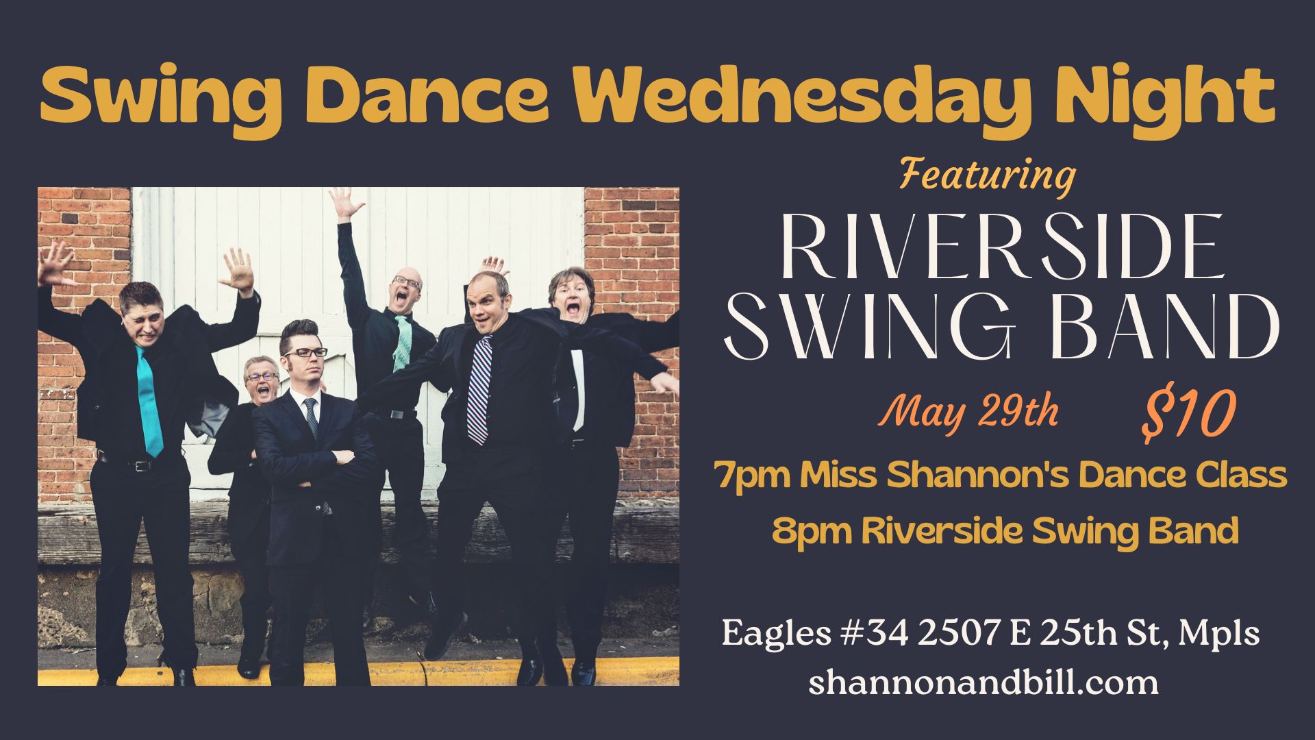 Riverside Swing Band at Swing Dance Wednesday May 29th