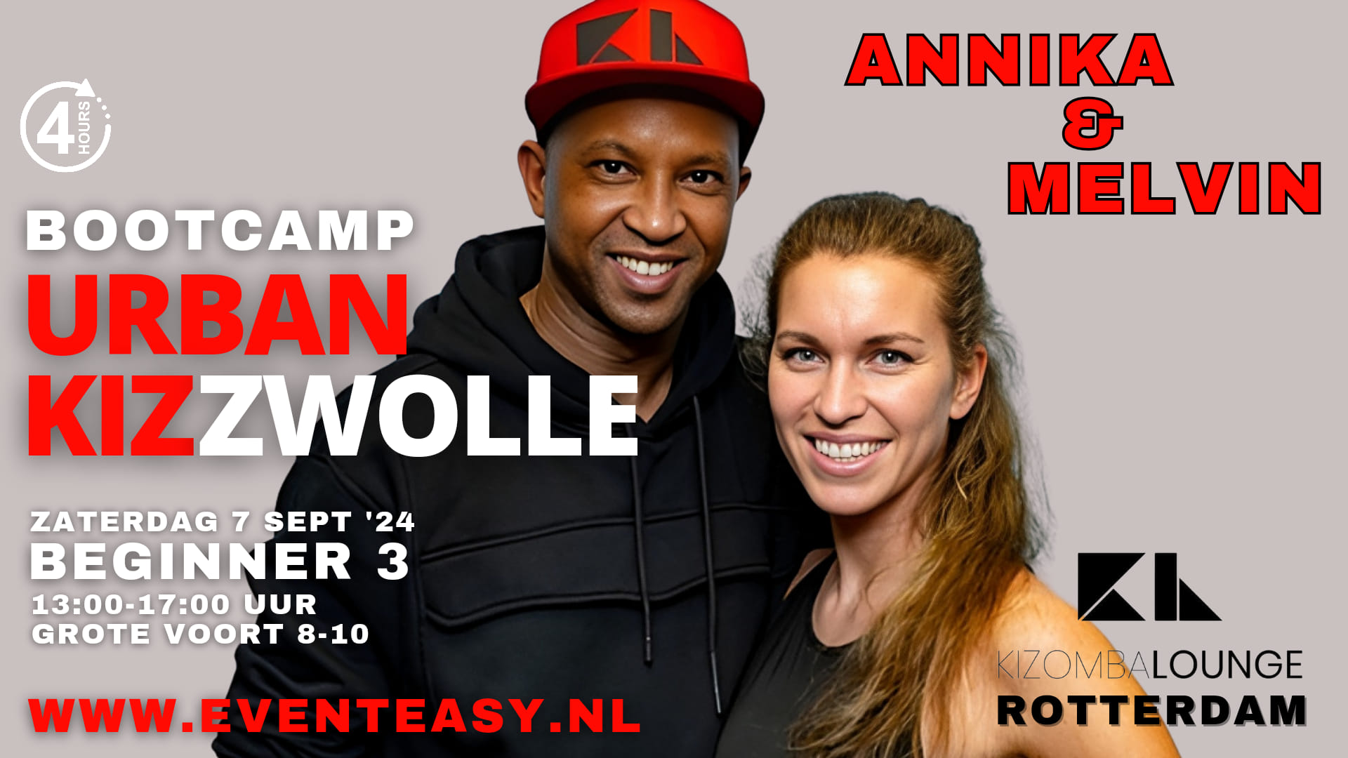 Nieuw in Zwolle! 4 hour Bootcamp URBAN KIZ beginner 3 met Kizomba Lounge (learn from the best)
