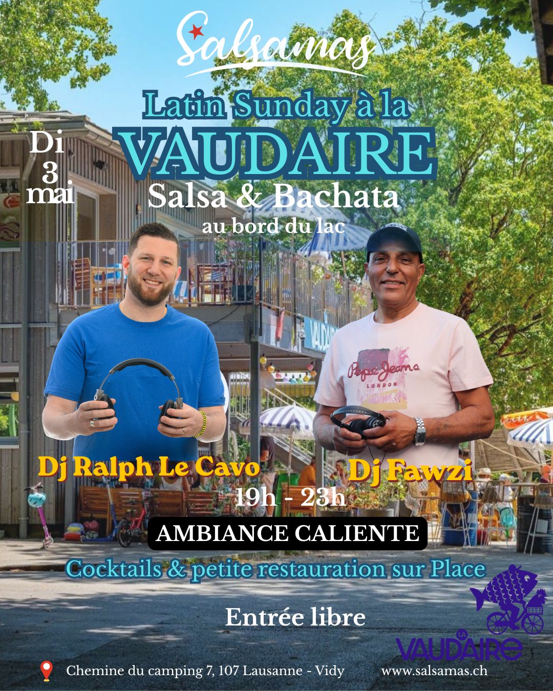 Dimanche 3 mai, à la Vaudaire Lausanne avec Salsamas soirée Salsa & Bachata