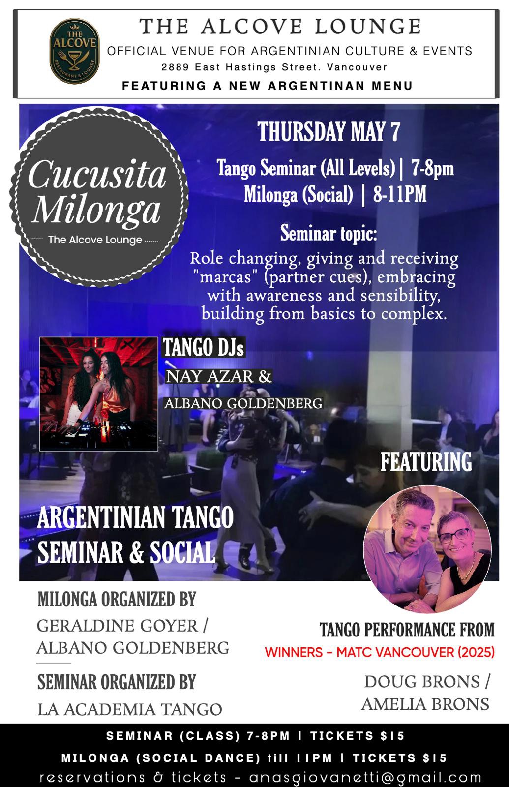 Cucusita Milonga “Thursday, May 7”