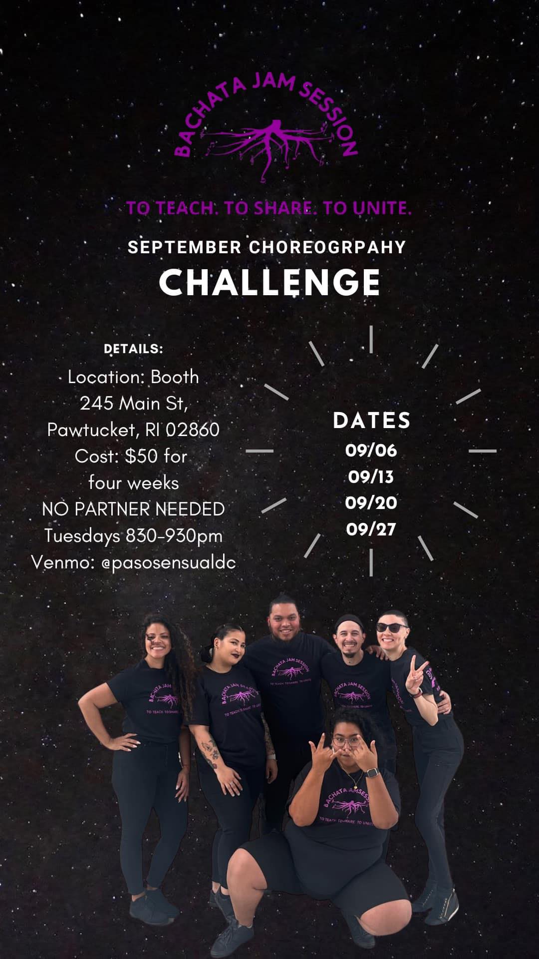 Bachata Jam Session: September Choreo Challenge (PARTNER WORK)