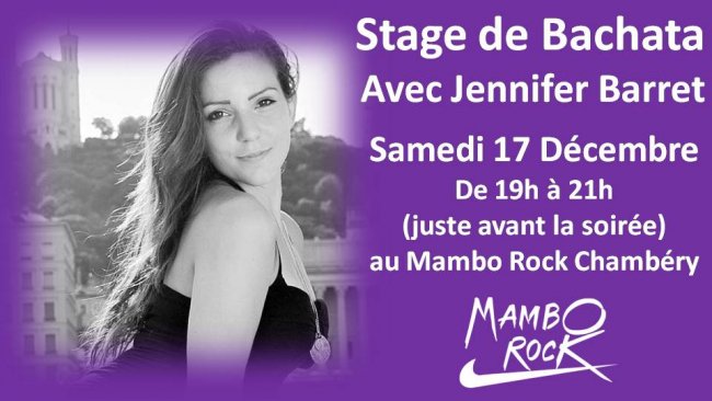 Soirée & Stage de Bachata avec Jennifer Barret au MBR Chambéry