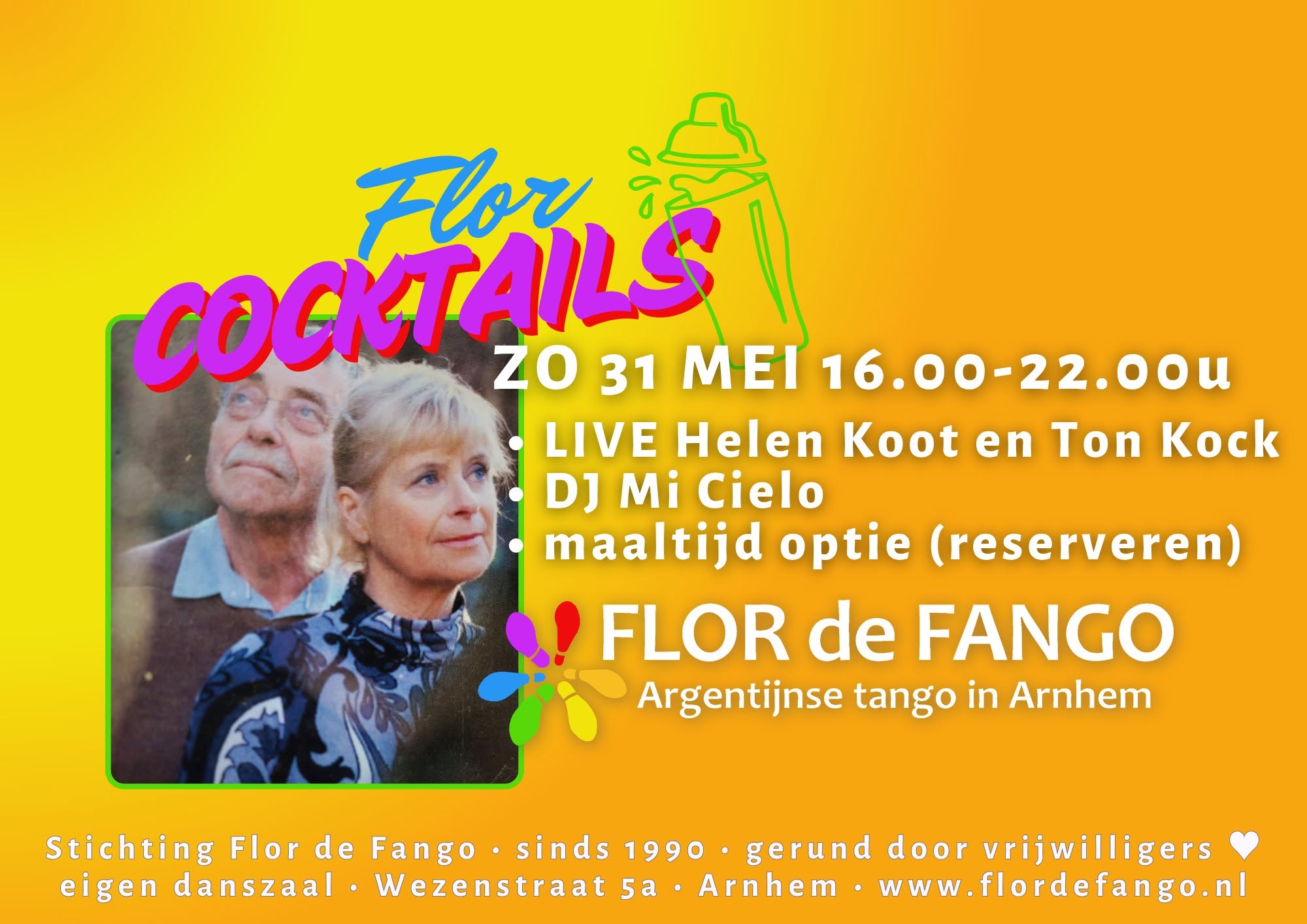 ZO 31 MEI - Flor Cocktails met LIVE Helen Koot en Ton Kock - DJ Mi Cielo