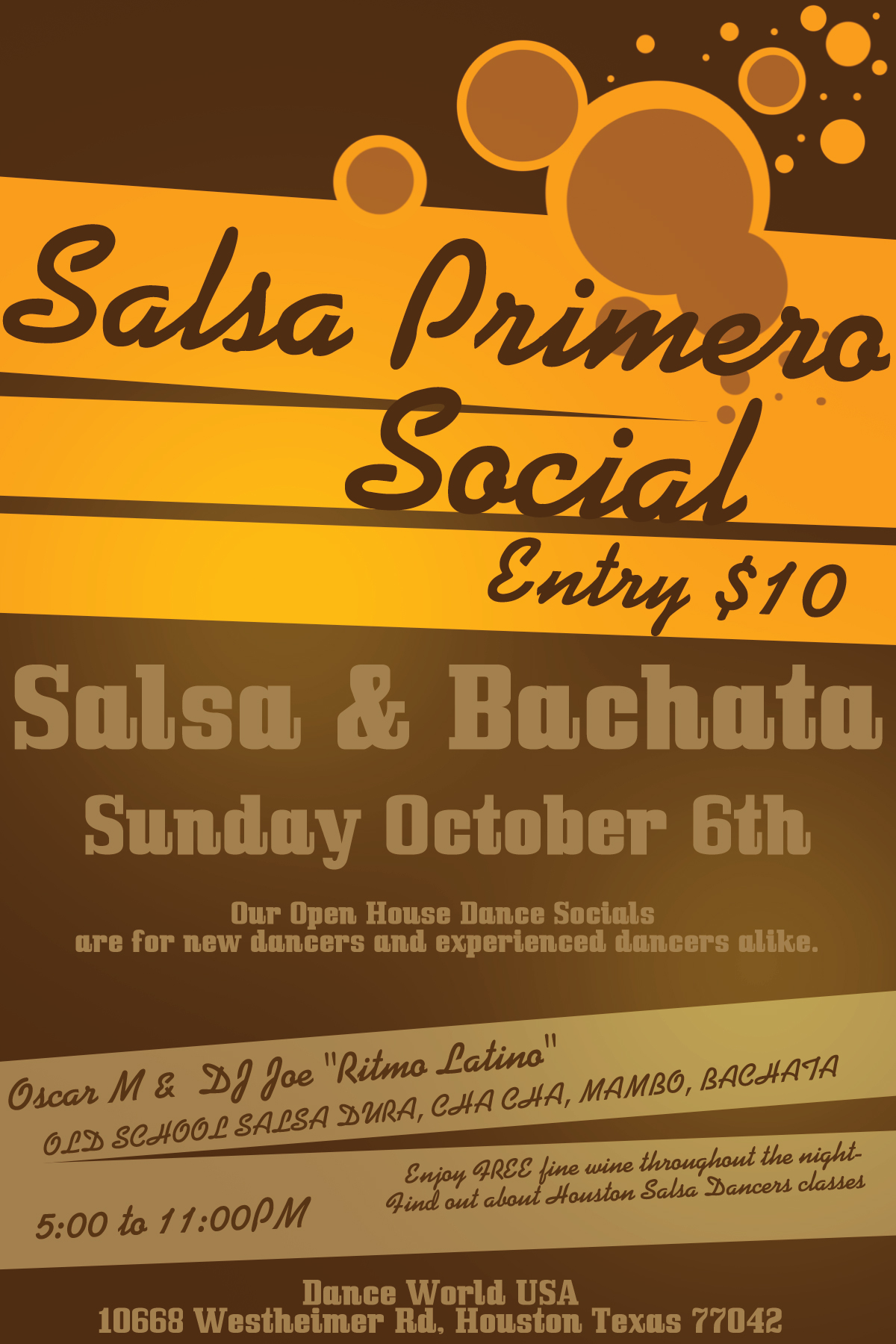 First Sunday Salsa & Bachata Dance Social @ Dance World "SalsaPRIMERO"