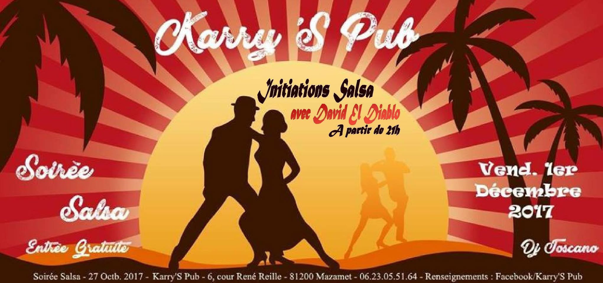 Soirée Salsa au Karry's Pub à Mazamet Vendredi 1er Décembre