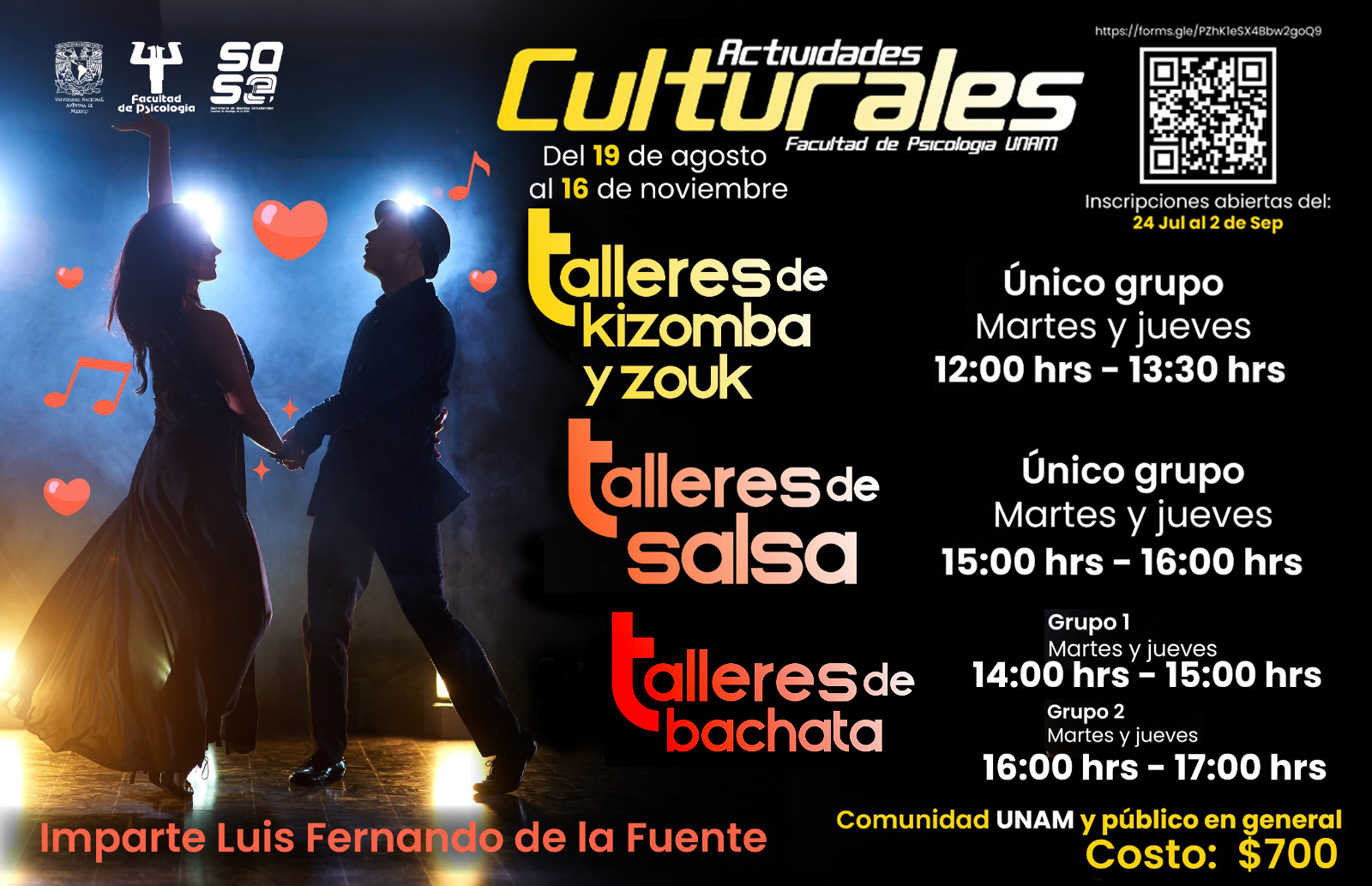 Talleres Salsa, bachata, Kizomba y Zouk