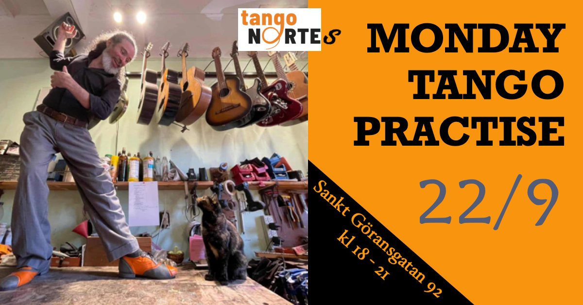 Monday Tango Practice workshop "pivots for both" with Jorge Frias DJ Björn