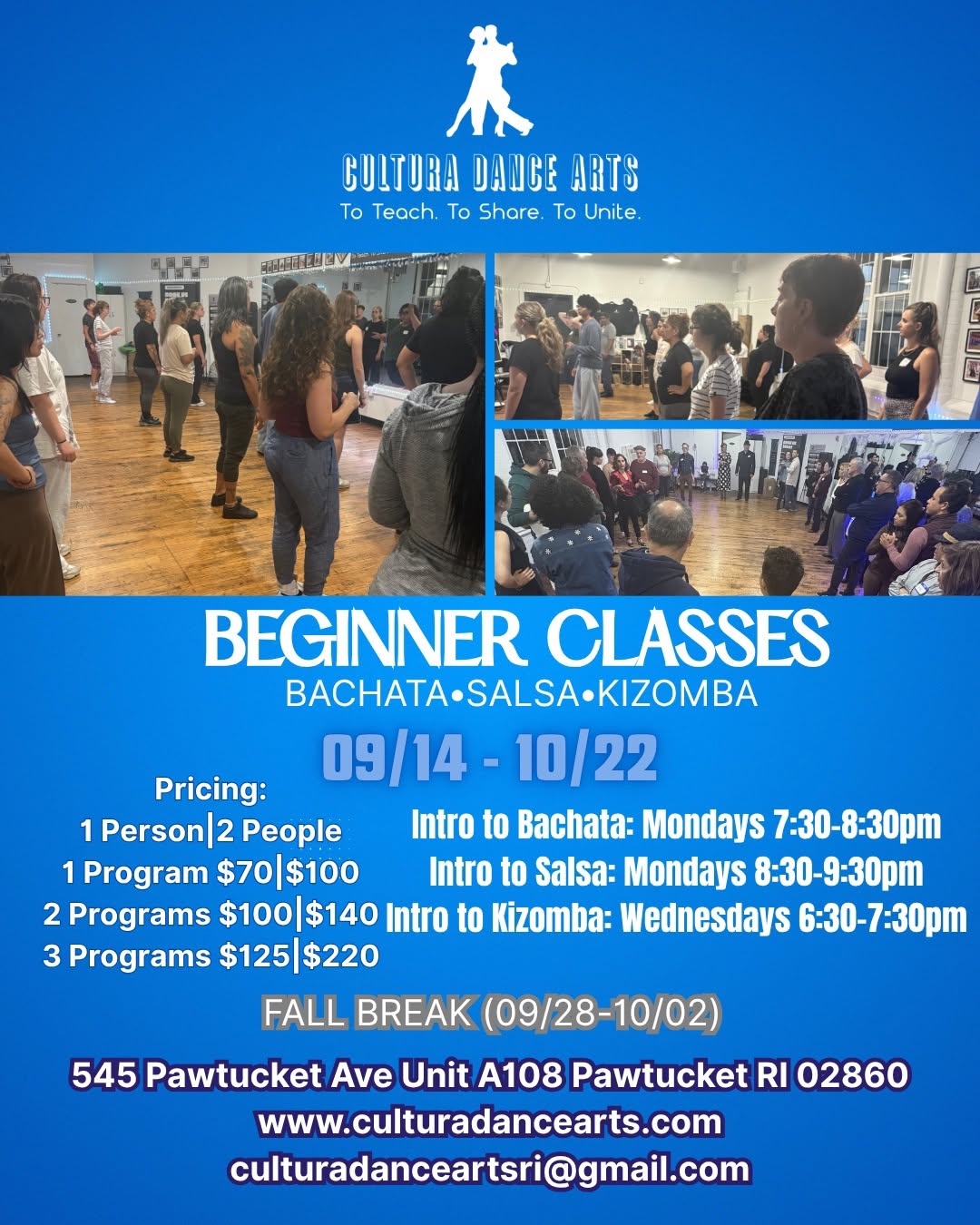 BEGINNER SALSA, BACHATA & KIZOMBA CYCLE
