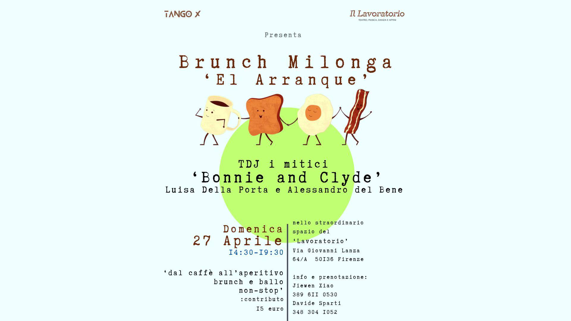 dal caffè all'aperitivo: Brunch Milonga 'El Arranque' con tj Bonnie & Clyde