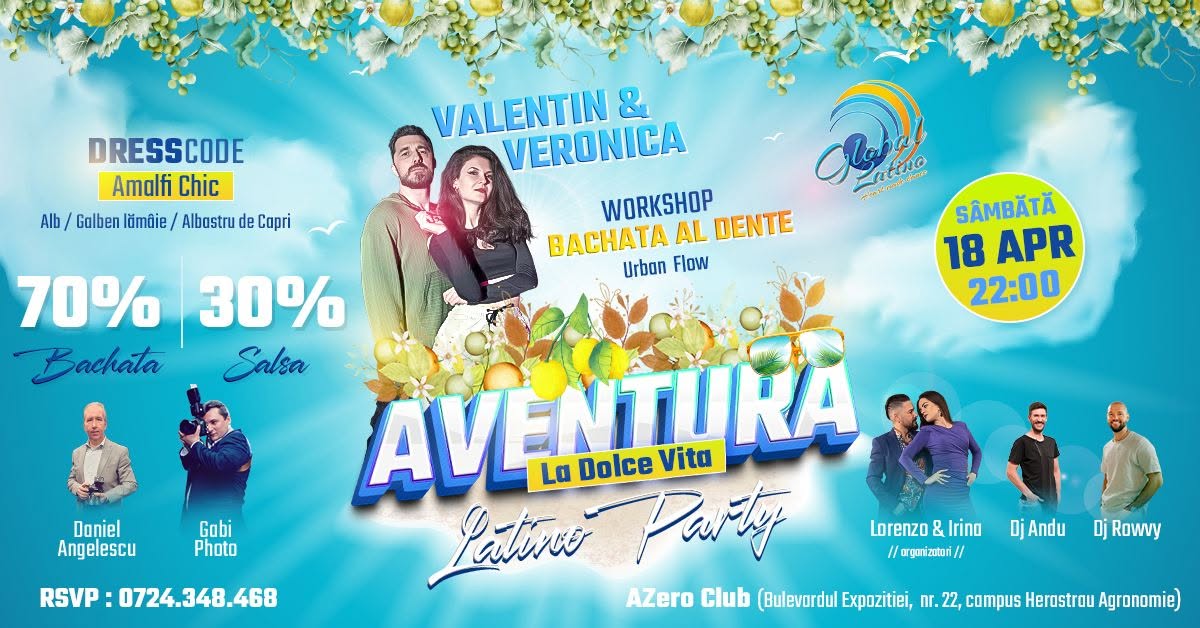 🩵🤍Aventura Latino Party - La Dolce Vita 🍋 Amalfi - 18 April @ Azero Club
