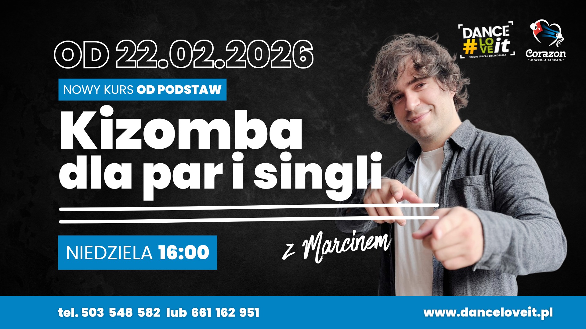 💃🕺 Kizomba NDZ 17:00 ‼️ nowy kurs dla tańczących - p. OPEN