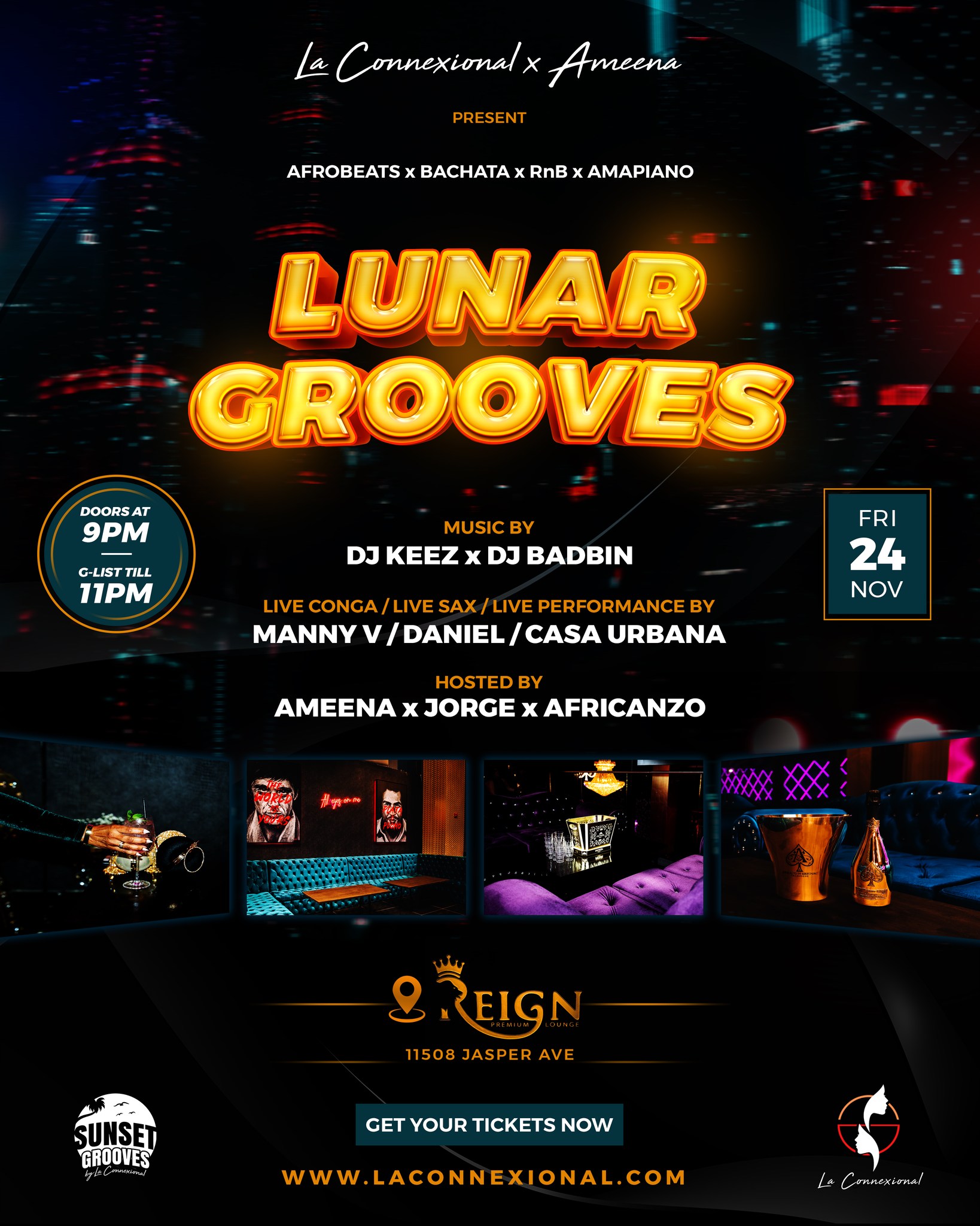 *FREE - Lunar Grooves 1.0: Afrobeats, Bachata, RnB & Amapiano Night at Reign Premium Lounge