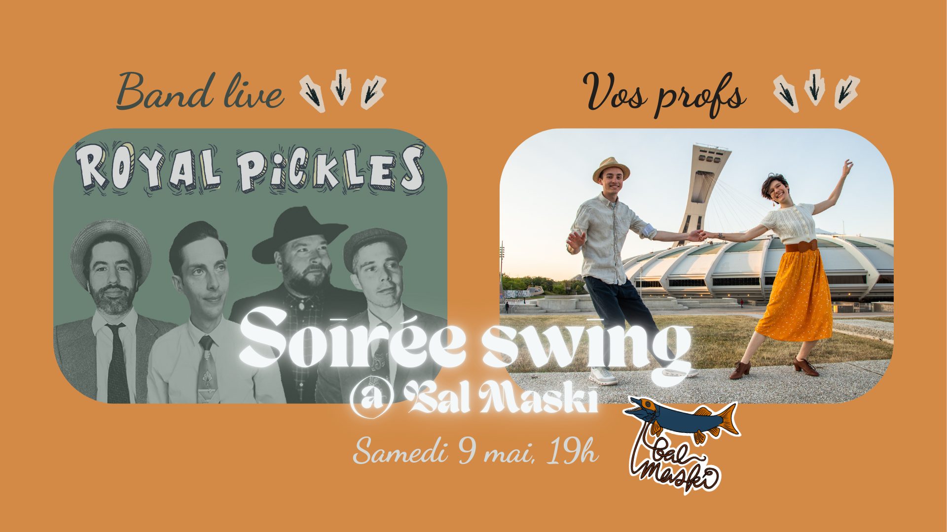 Cours de danse SWING + Les Royal Pickles 💃 Bal Maski