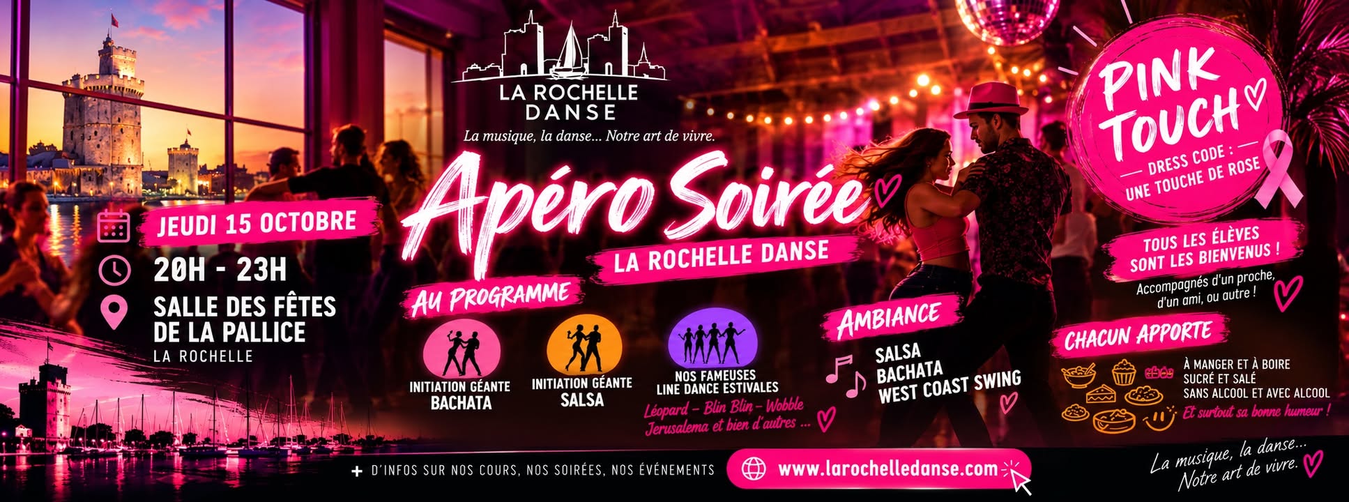 💗💃 APÉRO SOIRÉE LA ROCHELLE DANSE PINK TOUCH ! 🕺🎀