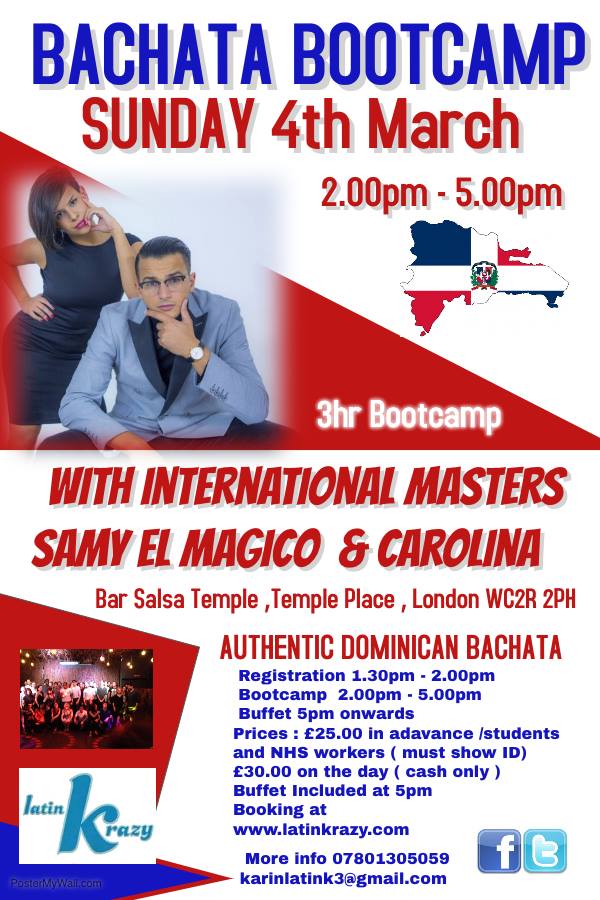 3hr Bachata Bootcamp with Samy El Magico & Carolina Rosa