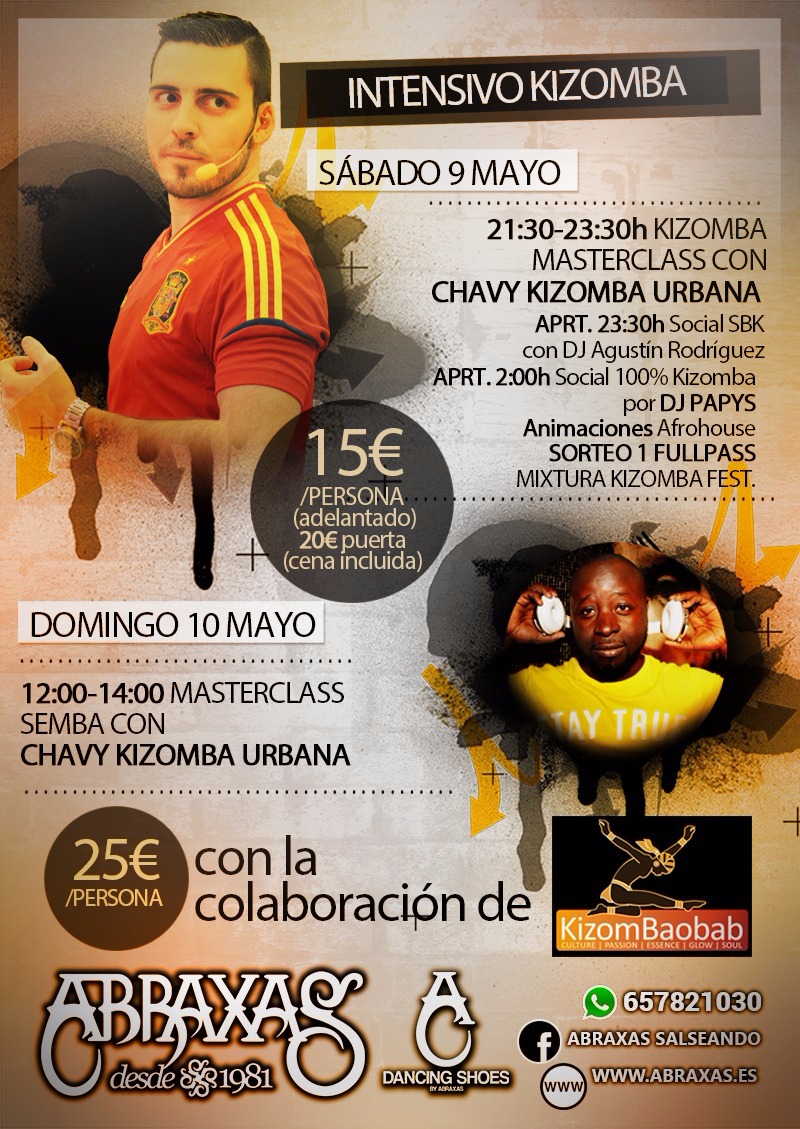 KizomBaobab WikAnd! en ABRAXAS (Murcia) CHAVY KIZOMBA URBANA & DJ PAPYS Día 9 & 10 Mayo 2015