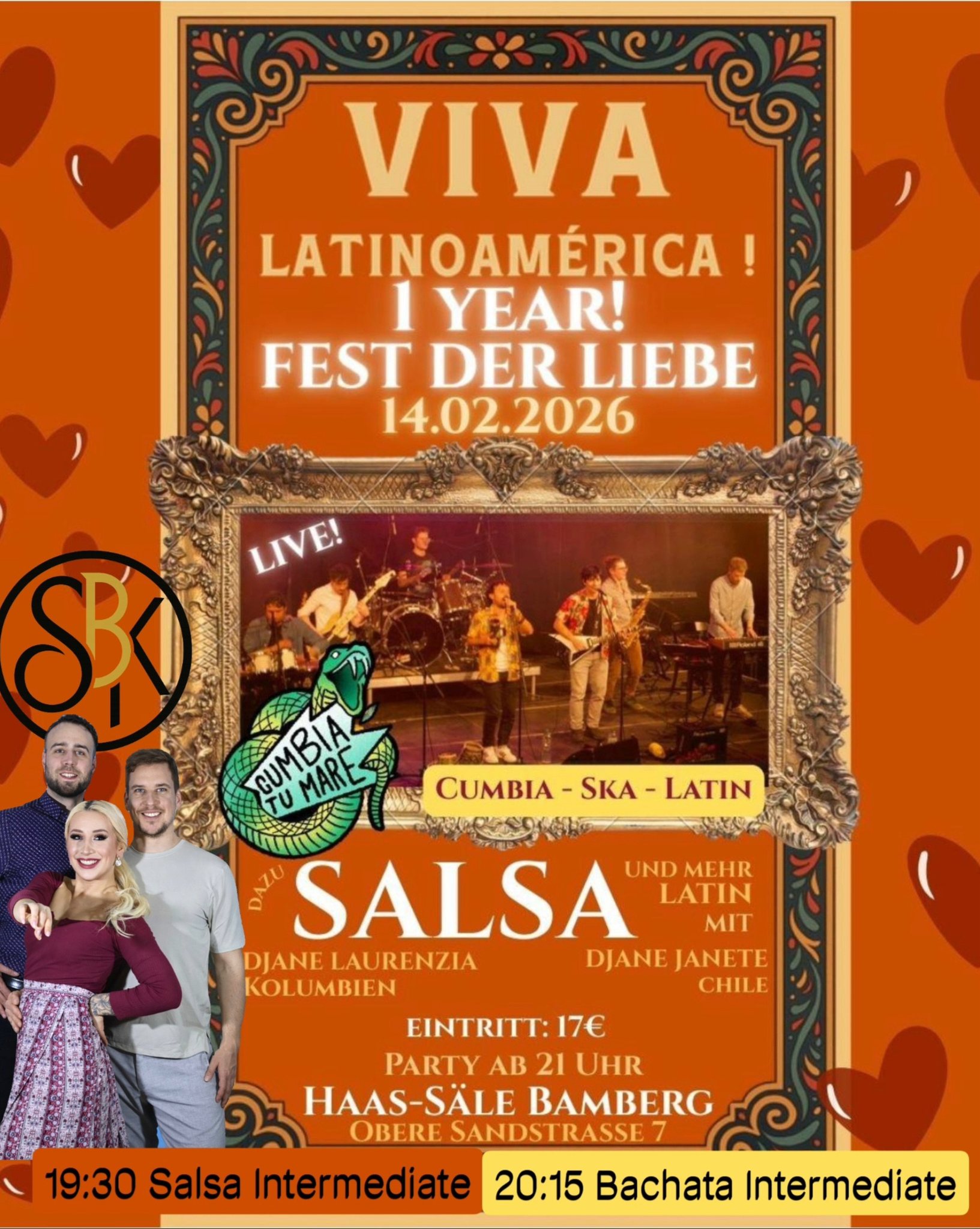 1. FEST DER LIEBE. 1 aniversario mit Cumbia live!