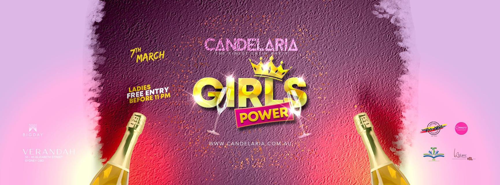 Girls power = Dia de la mujer - Ladies free entry before 11 pm