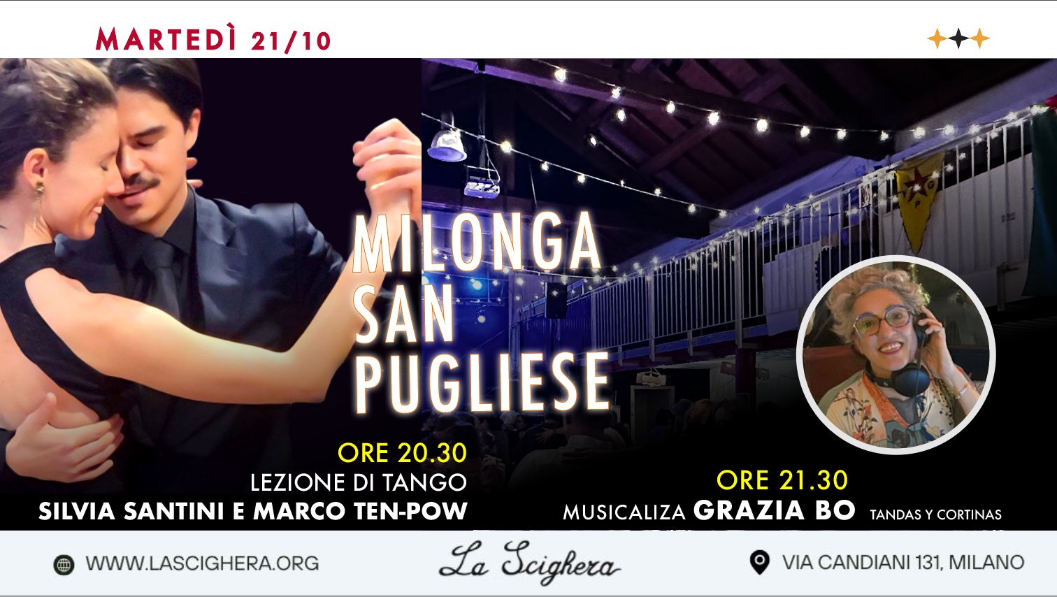 Milonga San Pugliese, Tdj Grazia Bo +lezione Santini-TenPow in pre serata