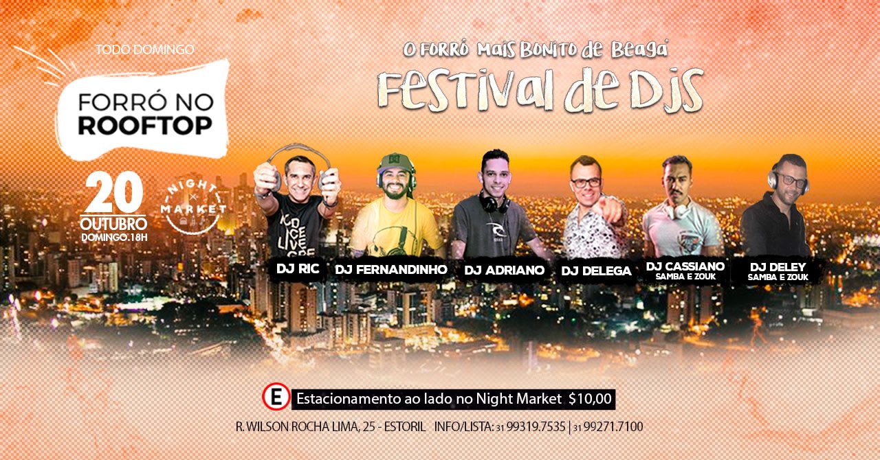 Domingo ✤ Forró No Rooftop ✤ Night Market