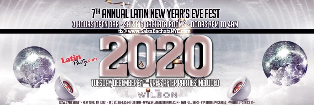 Salsa and Bachata NYE Fest! 2 Rooms! 6 Parties