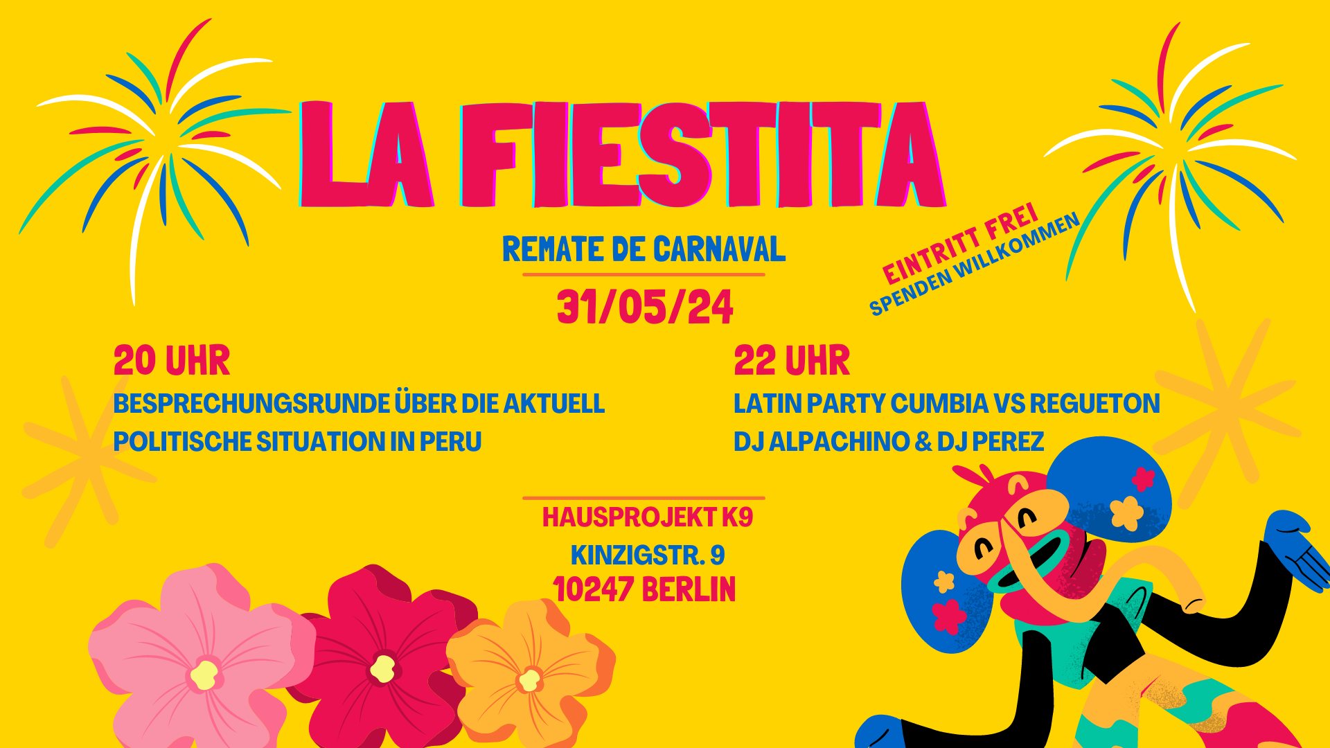 La Fiestita 31. Mai K9 Hausprojekt Berlin CumbiaVSRegueton
