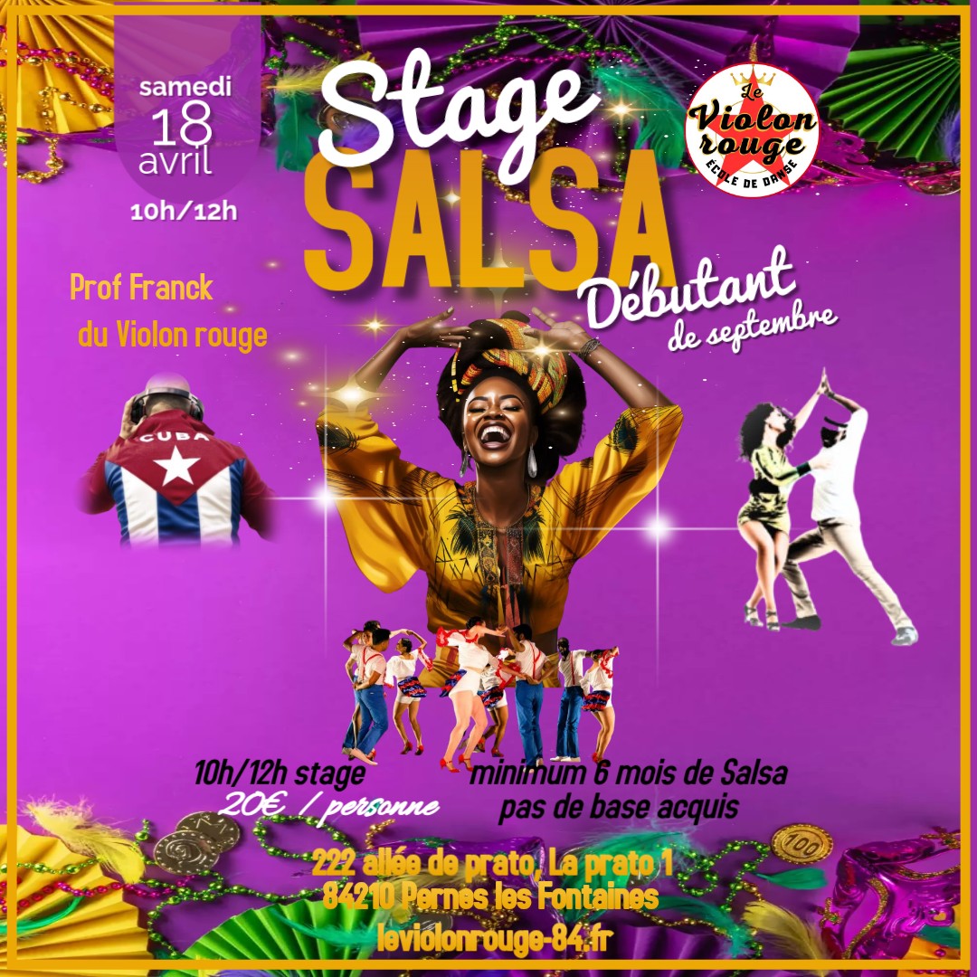STAGE SALSA Débutant de septembre avec Franck du Violon Rouge