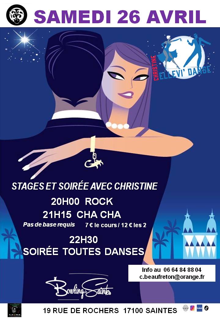 Stages Rock et Cha cha avec Christine, Soirée toutes danses