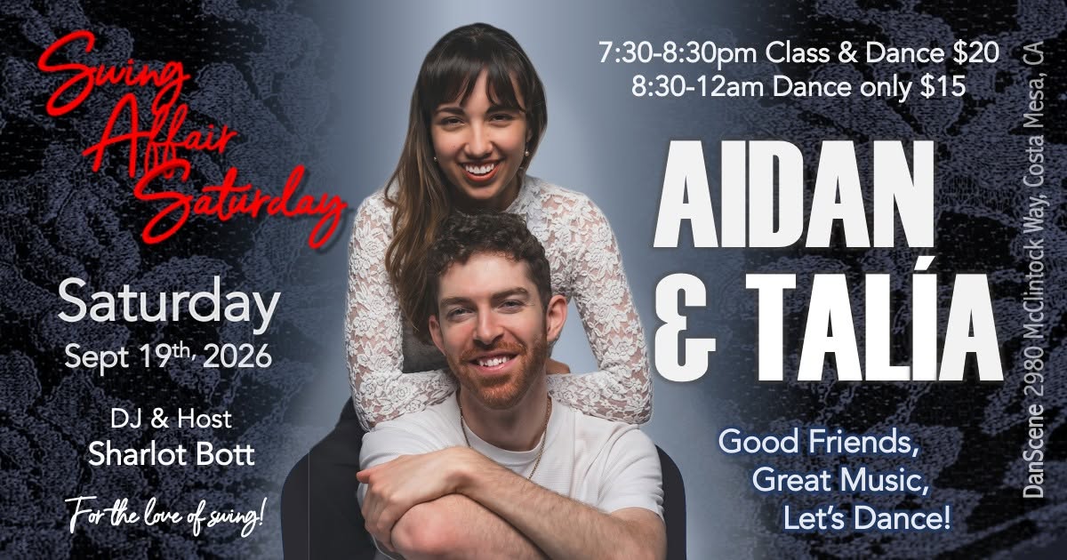 Swing Affair Saturday Featuring Aidan & Talia