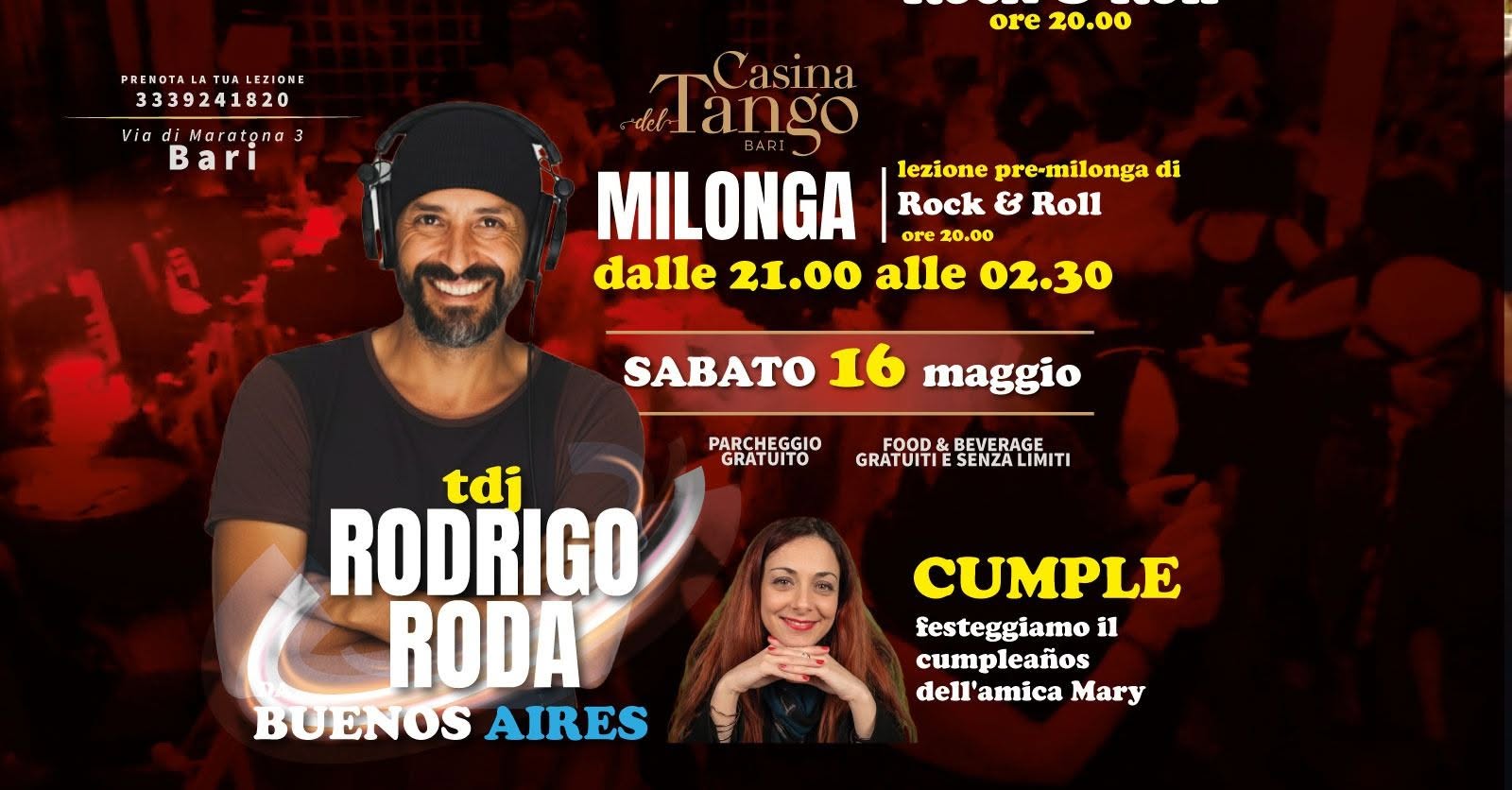 Milonga Sabato 16 Maggio Tdj Rodrigo Roda - Buenos Aires