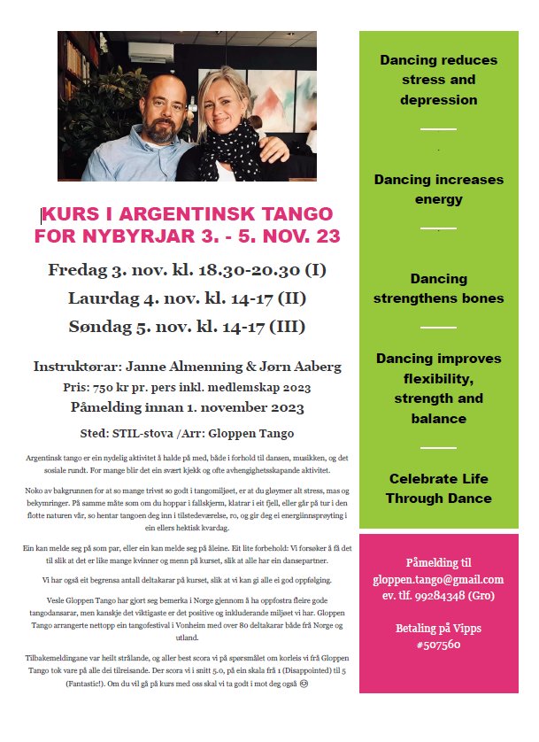 Nybyrjarkurs Argentinsk tango