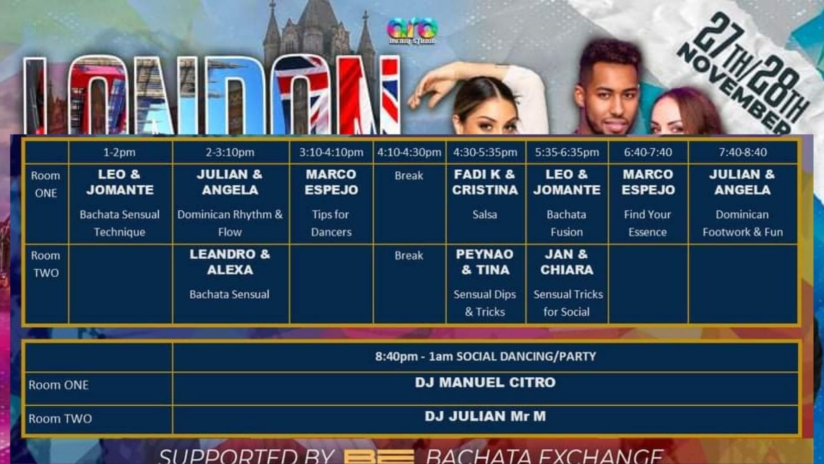 London Sensual Days: Bachata Workshops, Party and Ladies Styling Bootcamp 27 & 28 November