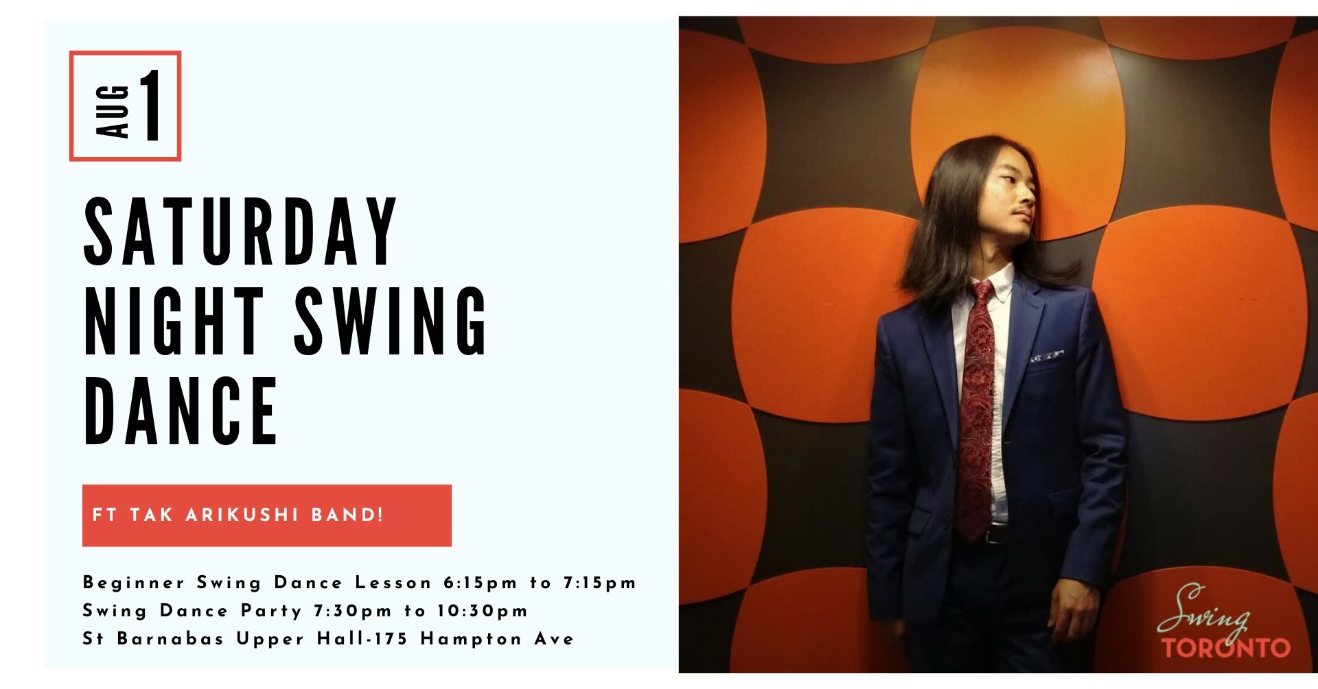 Saturday Night Swing ft. Tak Arikushi Band! Beginner Lesson & Dance!
