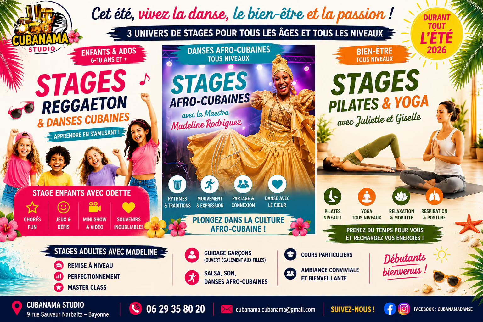 STAGES D'ETE DANSES ET BIEN ETRE CUBANAMA