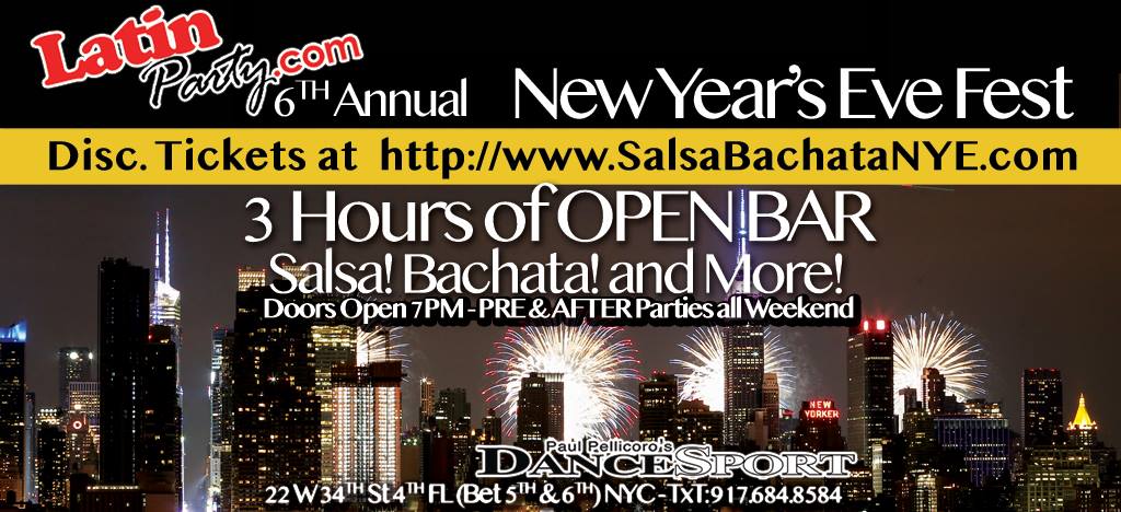 Salsa and Bachata NYE & More! 2 Rooms!