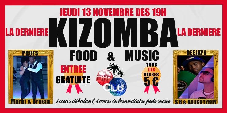 DERNIERE SOIREE KIZOMBA FOOD & MUSIC