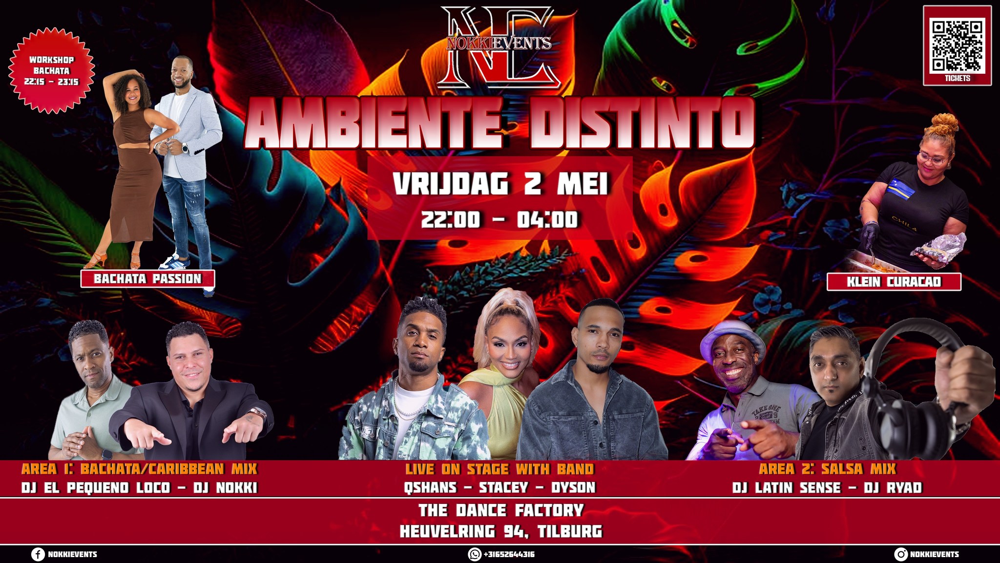 NEW! NokkiEvents - Ambiente Distinto: Vrijdag 2 mei 2 area's incl Live Acts met band in Tilburg
