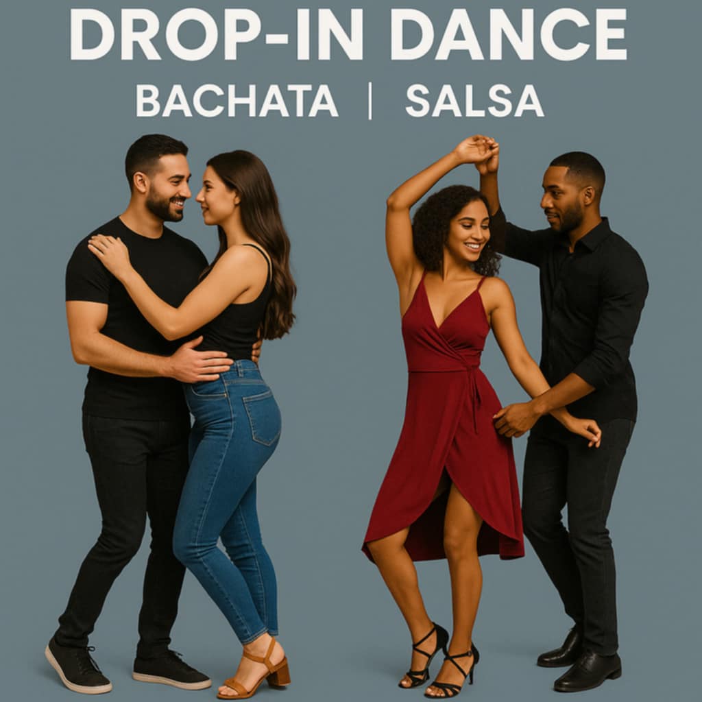 Drop-In-Dance - 2 rum med hhv. 1005 salsa og 100% bachata