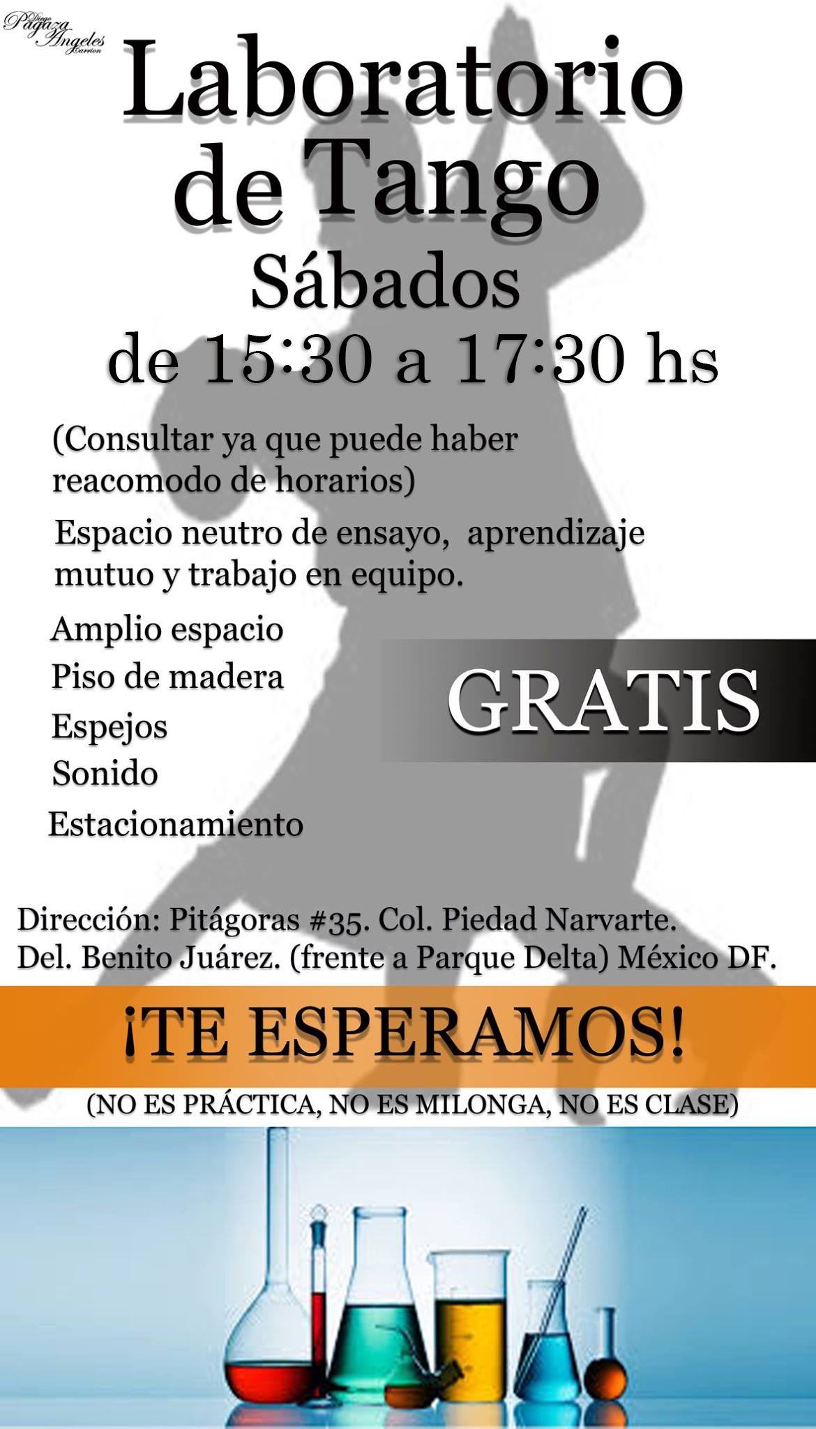 Laboratorio de Tango, HORARIO FINAL 15:30 A 17:30 A PEDIDO DE TODOS!