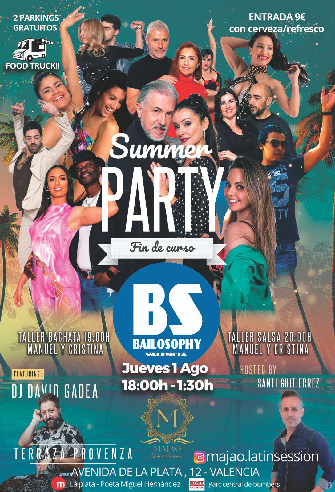 Fiesta Tardeo Especial Fin de Curso BAILOSOPHY en la Terraza de Verano Provenza de Valencia