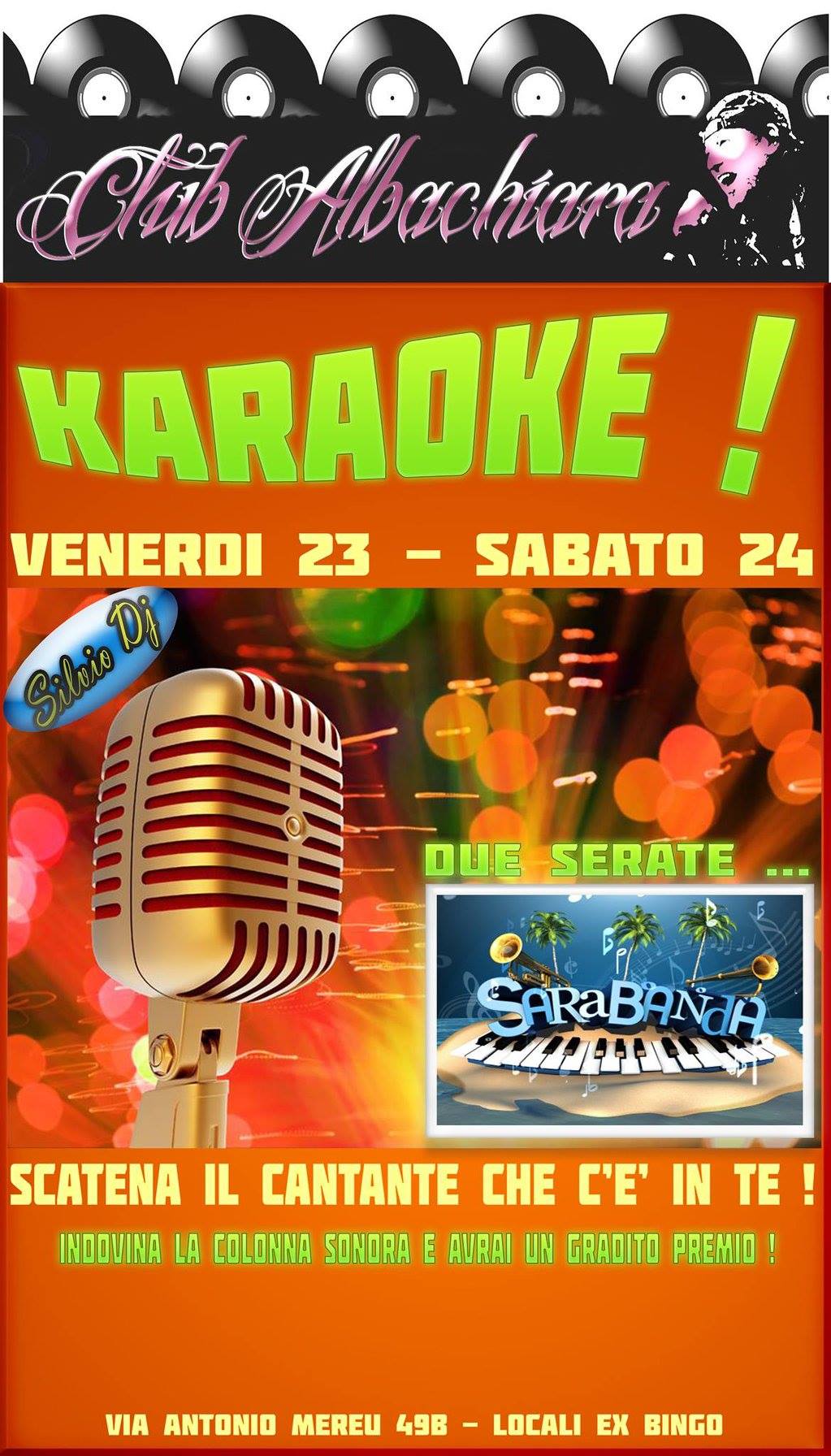 VENERDI 23..& SABATO 24 GENNAIO..ALBACHIARA IN .. "SARABANDA"..