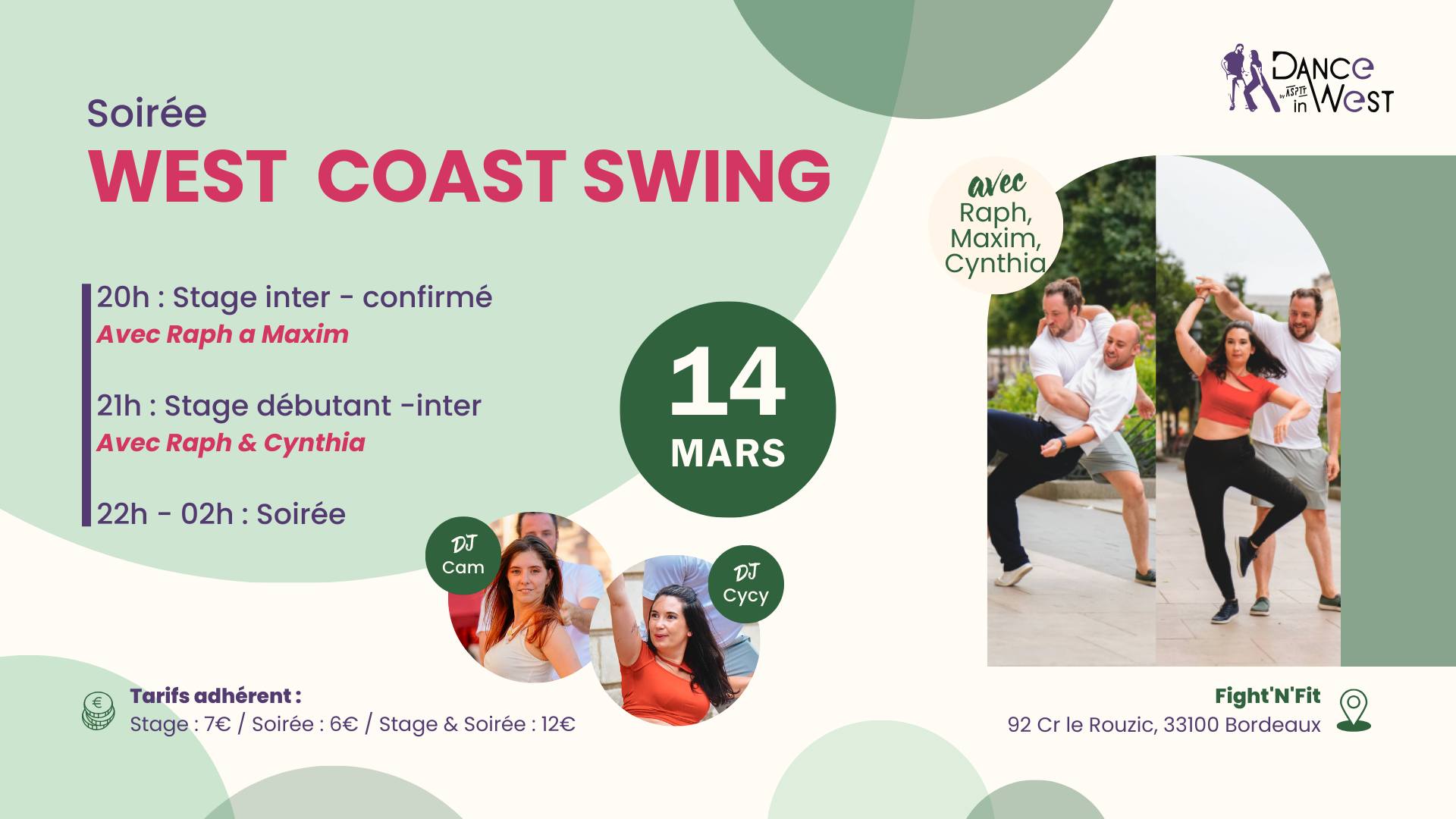 Stages WEST COAST SWING et Soirée