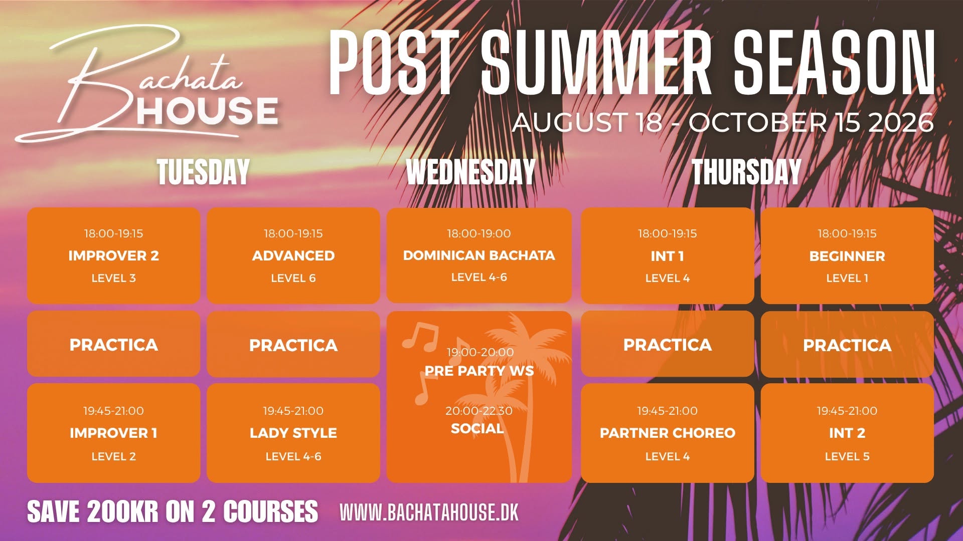 🌴Bachata House Post-Summer Season 2026 ☀️ August-October 🍁