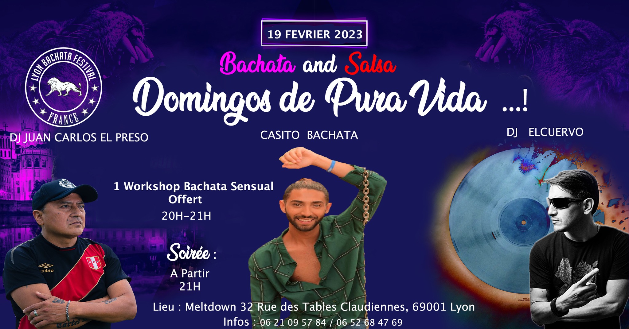 Domingos de Pura Vida Bachata and Salsa Unique à Lyon.